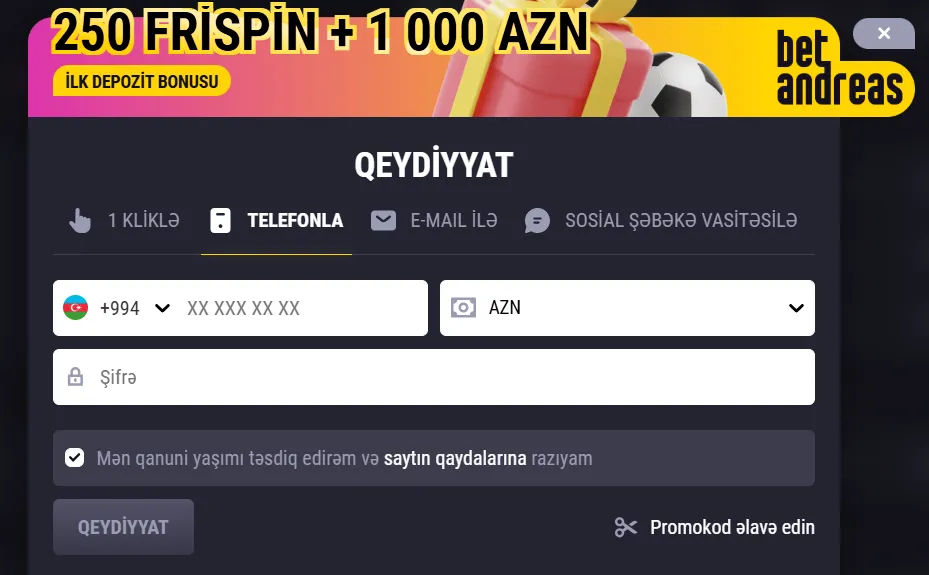 Betandreas Registration System